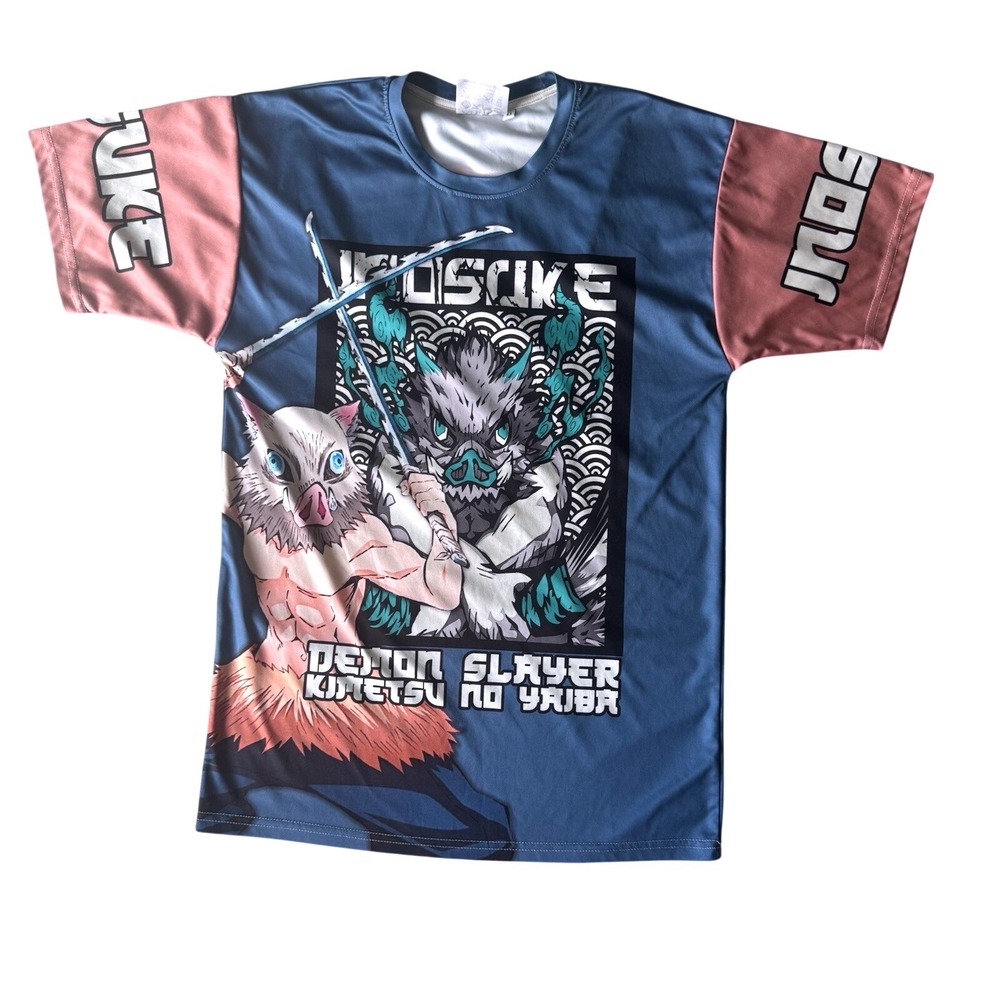 Anime Ape Demon Slayer Hashibira Inosuke Streetwear T-Shirt Mens Size Medium